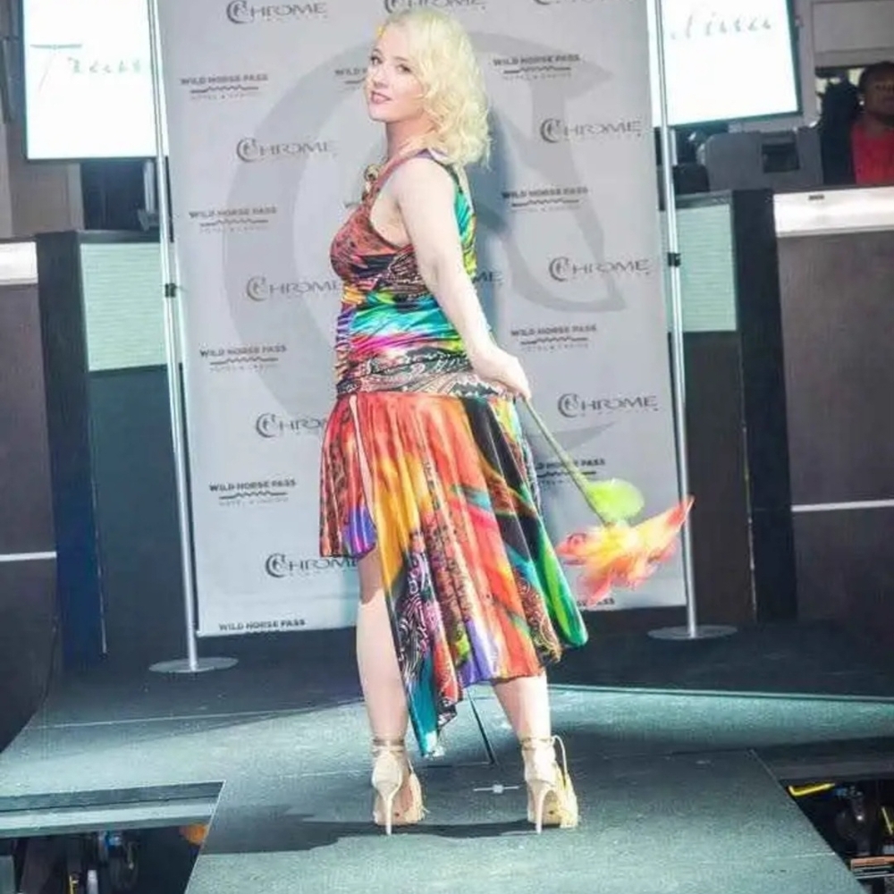 Symphony Multicolor One-Shoulder Dress Asymmetrical - Picture 5 of 5
